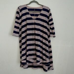 Free People Oversized Stripped Tee Small